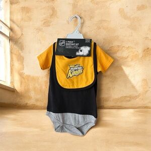 NEW WHL Reebok Brandon Wheat Kings 3-Piece Baby Bodysuit Set Size 12-18 Months